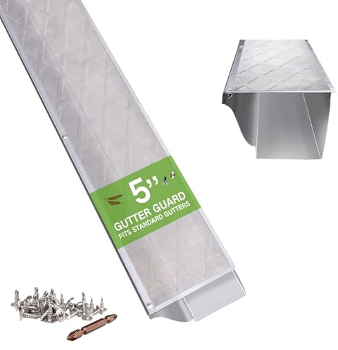 Hoopmon Gutter Guard – 100% Stainless-Steel Micro-Mesh Design, Pine Needle & Small Debris Protection, Fits 5 in K‑Style & Half‑Round Gutters, DIY Screws Included (200ft, 60pcs, 5in x 40in)