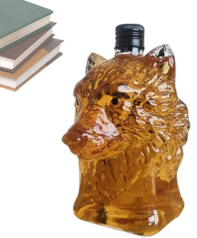 Whiskey Decanter, Wolf Crested Wine Bottle, Vintage Wolf-Themed Whisky Glass Bottle, Wine Bottles Liquor Dispenser, Classic Decoration for Bar, Home, Party, Kitchen, and Workplace More