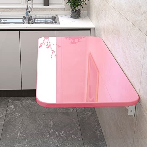 Robuster Wandtisch für Küche und Esszimmer, platzsparender Wandschreibtisch mit 70 kg Kapazität, kompaktes rosa Design, 50 x 30 cm, perfekt für kleine Räume