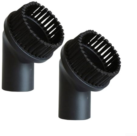 Vacuum Cleaner Round Dusting Brush Attachment, Plastic and Nylon Bristles, Suction Cup Brush Replacement for Nilfisk 302002509 Wet Dry Vacuums 36 mm Inner Diameter (2PACK)