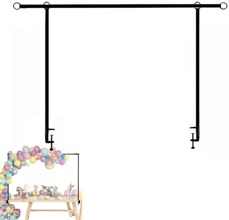 Tischstange Dekostange für Tisch Deko Stange,Metall Verstellbarer Tischbogen Ballonbogen Gestell für Festliche Partys Hochzeiten Geburtstage,Schwarz 250 X 120 cm,Einfach zu Installieren