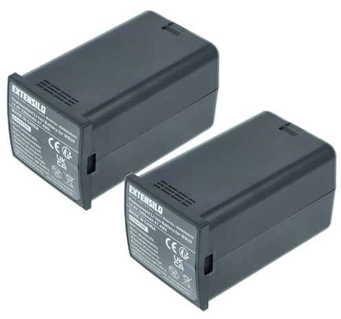 EXTENSILO 2X Akku kompatibel mit Godox WB300P | AD200, AD200pro, AD300 Pro Flash Blitzgerät, Kamera-Blitz (3200 mAh, 14,8 V, Li-Ion)