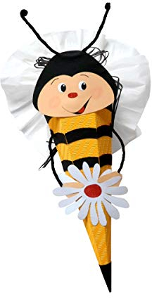 Prell Schultüte Bastelset Biene - Zuckertüte - aus 3D Wellpappe, 68 cm hoch