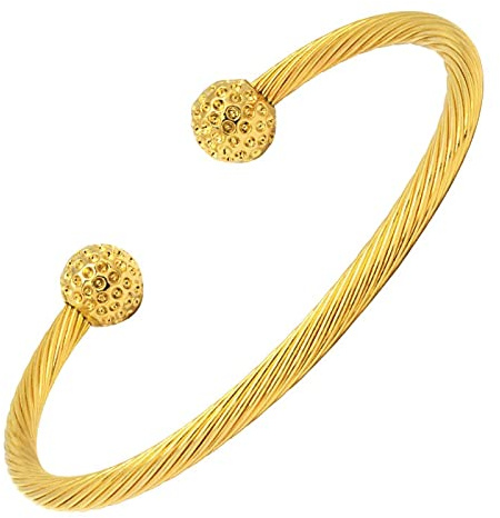 Magnetisches Armband mit Magneten - vergoldetes Stahlseil