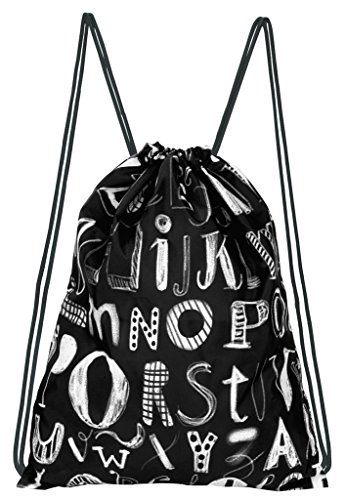 moses. Rucksack ABC, Faltbarer Backpack, umweltfreundlich, wiederverwendbar Turnbeutel, 42 cm, Mehrfarbig