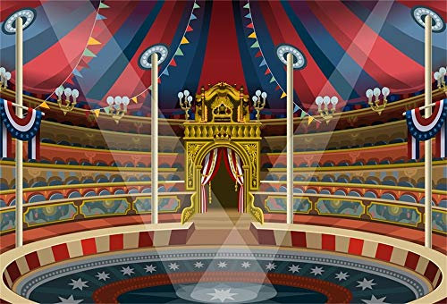 YongFoto 3x2m Vinyle Toile de Fond Aire de Jeu de Cirque Spectacle de Performance Chapiteau Grande Tente Salle Fond de Studio Bannière Photo Party vidéo Enfant Photobooth Accessoires de Photographie