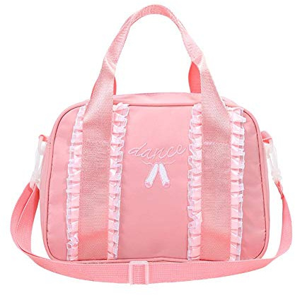 liuxi Balletttasche für Mädchen - Tanztasche mit Reißverschluss und verstellbarem Riemen - Rosa, Einfarbig