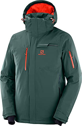 Salomon Herren Ski-Jacke mit Kapuze, BRILLIANT JKT M, Synthetik, grün (Green Gables), Größe: L, LC1192100