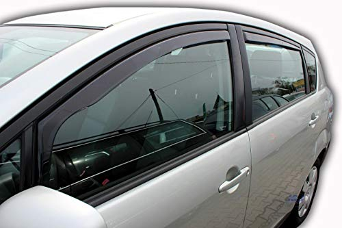 J&J AUTOMOTIVE | Windabweiser Passend Für Corolla Verso 2004-2009, Heko Regenabweiser, Getönt, Set 4-Teilig, Vorne, Hinten, Aerodynamisch