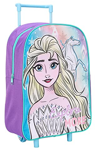 trolleys Frozen Kids Cabin Bag Suitcase - Lightweight with Wheels & Telescopic Handle - Ideal for Short Breaks, Holidays, Sleepovers, School Trips