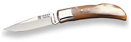 Joker Handgefertigter Taschenmesser Pointer NA07 mit Stierhorngriff, Klinge 8 cm MOVA, 70 gr, Angelgerät, Jagd, Camping und Wandern