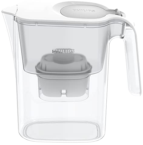 Philips Mayflower Carafe filtrante AWP2936WH/10-3.0L Blanche - Filtre le Chlore, calcaire, métaux lourds et microplastiques