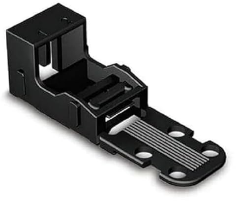 WAGO Befestigungsadapter 221-502/000-004 | für 2 Leiter-Klemmen, 4 mm², 10 Stück, Schraubbefestigung für Verbindungsklemmen, geeignet für stehende und liegende Montierung, schwarz
