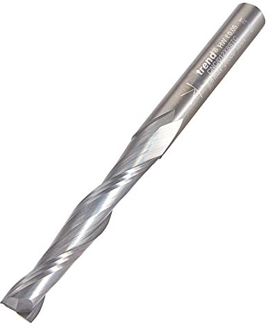Trend CNC Spiral Up-Cut Router Cutter, 8mm Shank, 8mm Cut Diameter & 52mm Cut Length, Solid Tungsten Carbide, CNC/012X8STC