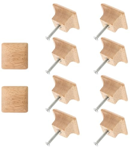 Angoily 10Pcs Boutons En Bois Massif CarréS Pour Meubles, Poignee De Meuble Cuisine, Poignée Meuble PoignéEs De Tiroir Pour Armoires Et Portes À Usage Domestique, Couleur Khaki