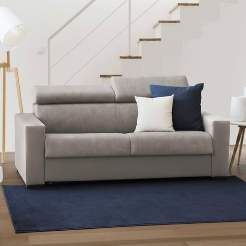 Talamo Italia - 2-Sitzer Schlafsofa Agostina, drehbares Sofa zum Öffnen, verstellbare Kopfstützen und schmale Armlehnen, 100 % Made in Italy, 160 x 95 x 85 cm, taubenGrau