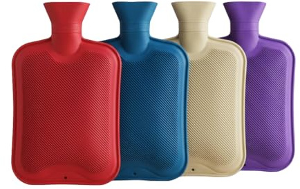 LUXFAB Large 2L Hot Water Bottle with Soft Fleece Cover (2 Litre, Hot Water Bottle No Cover)