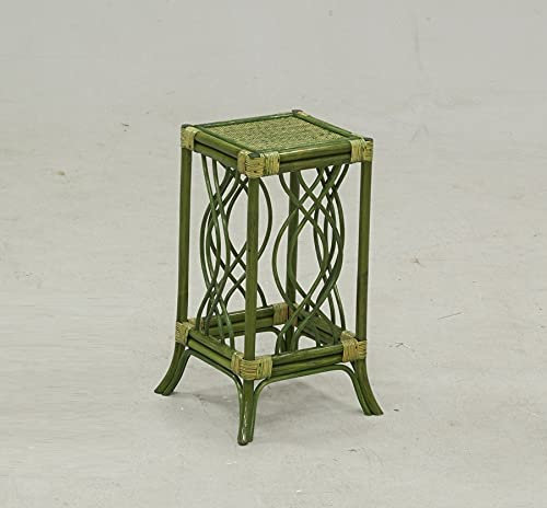 AubryGaspard Sellette en rotin Vert Support Porte Plante H50