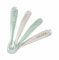 Béaba - Lot de 4 Cuillères en Silicone Bébé / Enfant 1er Âge - Dès 4 mois, Souple - Bout arrondi - Manche long et Ergonomique, Velvet grey/sage green
