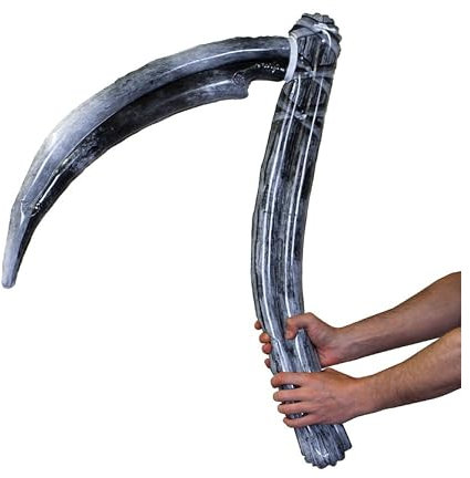 Falce gonfiabile di Halloween – Confezione da 6 – Grande falce gonfiabile grigia Grim Reaper Death Scythe – Halloween dolcetto o scherzetto costume accessorio