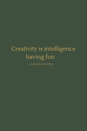 Inspirational quote by Albert Einstein notetbook with gold details lined pages unisex: Forest Green