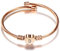 LSxAB Women Rose Gold Initial D Letter Cuff Bracelet Heart Capital Name Alphabet Bangle Wristband Bracelets Expandable
