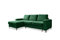 MIUFORM Ecksofa mit Schlaffunktion und Bettkasten | Lofty Lilly | Wohnladschaft Couch Schlafcouch Wohnzimmer Gästezimmer | Cord-Stoff Metallfüße (Flaschengrün, Links ausgerichtet)
