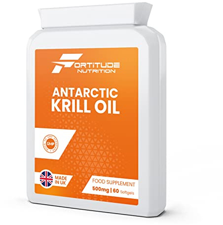Krill Oil Capsules High Strength | Fish Oil Tablets with Omega 3 EPA, DHA, Astaxanthin, Phospholipids | Eco Harvested Superba™ Antarctic Krill Oil 500mg 60 Softgels