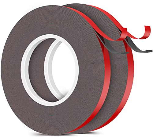 Emitever Doppelseitiges Klebeband - 10m x 10mm (2packs), Extra Stark Wasserdichtes Multifunktionales Montageklebeband klebestreifen für Wand und LED-Streifen, Auto, Wohn