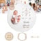 Aisny Monatliche Meilenstein-Decke für Babys, Meilenstein-Matte für Babys, Flanell für Jungen und Mädchen, 114 X 114cm Personalisierte Runde Monatsdecken, Geschenk zur Geburt für Neugeborene