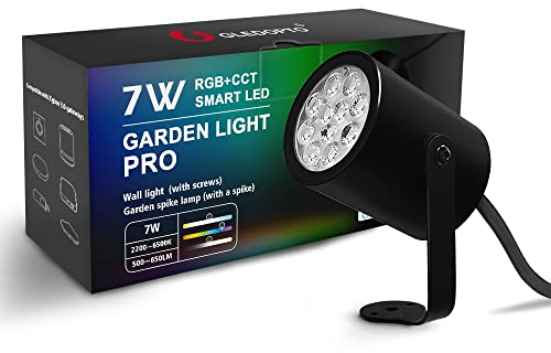 GLEDOPTO ZigBee PRO Serie Gartenstrahler für Außenbeleuchtung mit Farb und Weißlicht RGB-CCT Warmweiß und Kaltweiß Lampen für den Garten Bäume und Büsche (Gartenstrahler 7w Gen. 2)