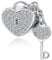 SBI Jewelry Sparkling I Love You Key Lock Heart Charm compatible with Pandora Charm Bracelet Birthday Jewellery Gifts
