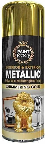 RTS Metallic Shimmering Gold Spray Paint - 400ml Multi-Purpose Use Spray - Quick Dry Gloss Finish for Metal and Wooden Furniture, Ornaments, Decorative Items and Much More for Interior & Exterior