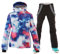 ALSOGO Damen Skianzug Schneeanzug Winddicht Wasserdicht Skifahren Snowboardjacke Trägerhose Set Zum Skifahren Snowboarden Klettern SMNHua+Black M