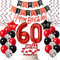 Luftballons 60. Geburtstag Frauen Rot Schwarz Dekoration, Ballon Deko Tortendeko 60 Jahre Geburtstagsdeko Frau Luftballon