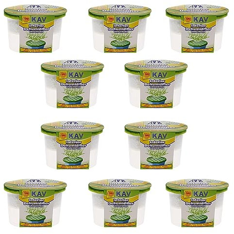 KAV Deshumidificador absorbente de humedad para el hogar, cocina, armario, combate la humedad, moho, olores con cristales hidrofílicos, deshumidificador de armario y sótano, paquete de 10