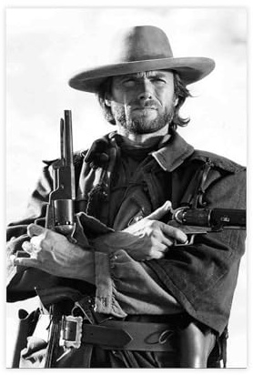 EYEZER Clint Eastwood Poster auf Leinwand, Wandkunst, Dekordruck, Gemälde für Wohnzimmer, Schlafzimmer, Dekoration, ungerahmt, 30 x 45 cm