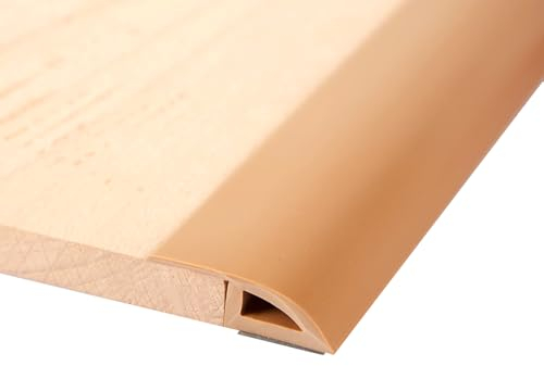 Door Threshold Strip 35mm (W)*1m (L) Laminate Door Threshold Strip Self Adhesive Carpet Edge Strip PVC Floor Transition Strips Threshold Trim and Edgings Threshold Strip for Joins Gap (Brown)