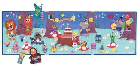 Janod - Magnéti'Stories Fest der Tiere - Magnetisches Lernspiel 30 Magnete - Kinderspielzeug aus FSC-Pappe - Fördert Vorstellungskraft und Feinmotorik - Ab 3 Jahre, J05455