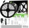 RAYZEEK Motion Activated LED Strip Lights,19.7FT LED Strip Lights,RF Wireless Motion Sensor Control Dimmer,Timing,Cool White (1×Controller+2×Motion Sensor) No Include Batteries