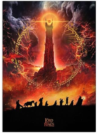 Displate Offiziell Middle Earth MetallPoster Magnetische Befestigung Inklusive Lizenziert Bilder Hochwertiges Poster One to Rule Them All 45 cm x 32 cm