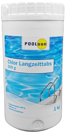 PoolSun Chlor Langzeittabs 200g - 1kg - zur schnellen Wasseraufbereitung