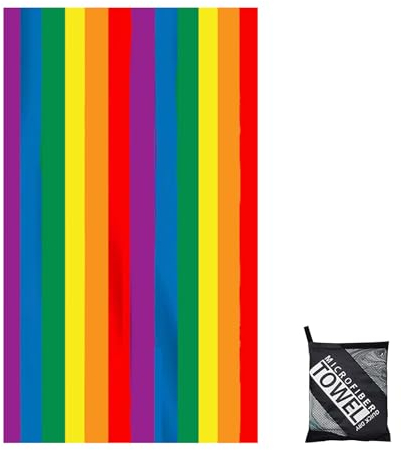 Mikrofaser Handtuch,Strandtuch XXL Microfaser Badetuch Groß 90x160CM,Schnelltrocknend Handtuch Regenbogen,Stranddecke Badetuch Strand,Beach Towel Strandtücher strandhandtuch mit Aufbewahrungstasche