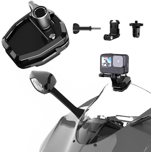 Higatful Camera Motorcycle Windshield Mount for Insta360 X4 X3 X2 Ace Pro One RS R GO 2 3, Go Pro Hero 12 11 10 9 and DJI OSMO Action 4 3 2