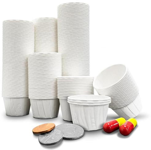 250 Pack RE-GEN - Wax Paper Multi-Purpose Cups 14ml 1/2 Oz | Fluid Resistant Waxed Lined Pots | Ideal for Medication Distribution & Application, Home, Kitchen, Arts & Crafts, DIY, Portion Testing Pots