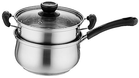 OQHAIR 1 Set Milk Pot Coffee Milk Chocolate Warmer Mini Steamer Stock Pot Ramen Noodle Pot Butter Warmer Pot Practical Cooking Pot Home Breakfast Pot Kitchen Gadget 304 Stainless Steel