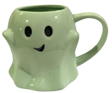 Taza fantasma de 14 onzas, taza de café de Halloween, bonita taza de café fantasma, taza de café de cerámica fantasma, taza de café espeluznante, taza de café, regalo de cumpleaños para adultos, niños