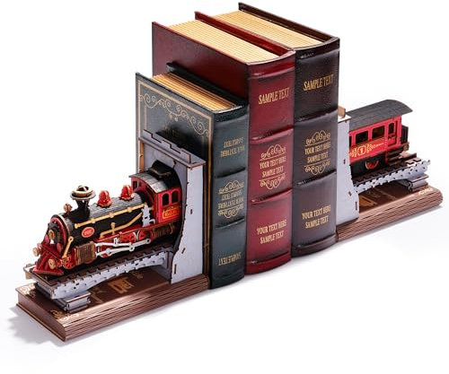 Rolife Book Nook Kit Maison Miniature à Construire DIY Maquette Adulte en Bois Décoration de Bibliothèque Livre Salon Puzzle Century Train 3D Booknook Bookend Modélisme Diorama Serre-Livres TGE01