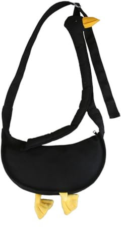GETBSTOOP Frauen-Cartoon-Gans-Tasche, verstellbarer Riemen, Segeltuch, lustige Gans-Umhängetasche, große Kapazität, Gans-Tier-Umhängetasche, weibliche Outdoor-Tasche