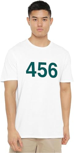 Squid Game - Player 456 Unisex T Shirt, White, Small